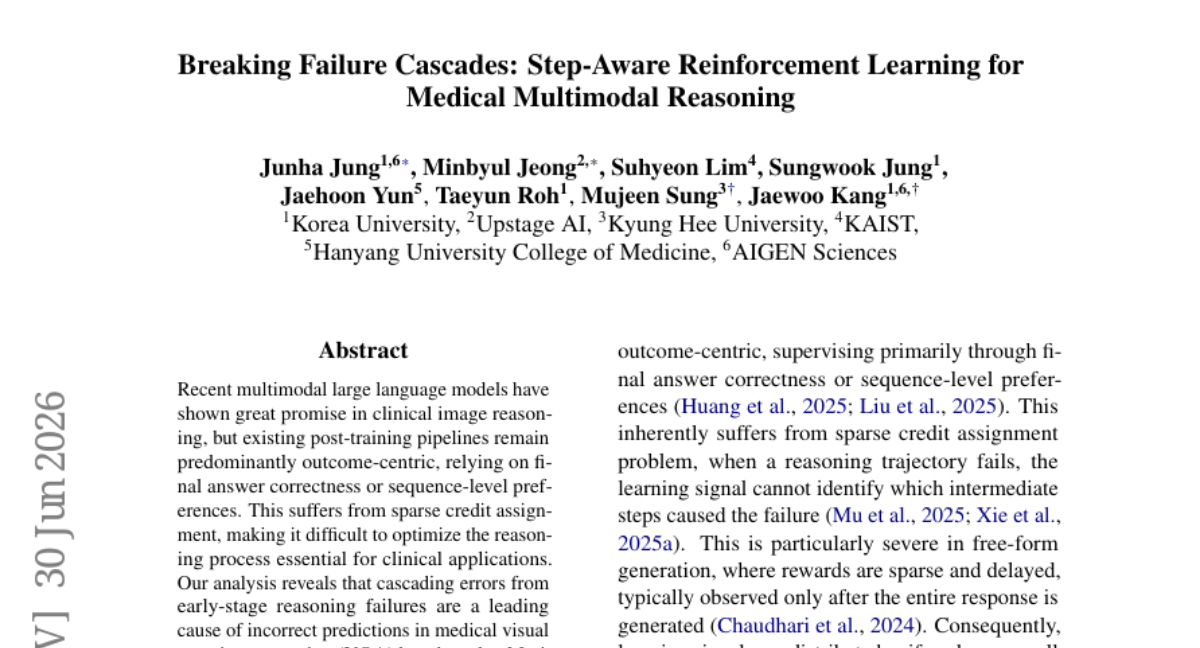 韩国高校联合团队揭秘AI医学诊断的"推理链断裂"难题：一种让模型学会"吃一堑长一智"的新方法
