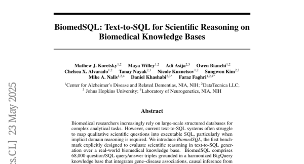 BiomedSQL��һ��ͻ�����ı�תSQL��ܣ�������ҽѧ�о��߸����ɲ�ѯ֪ʶ��