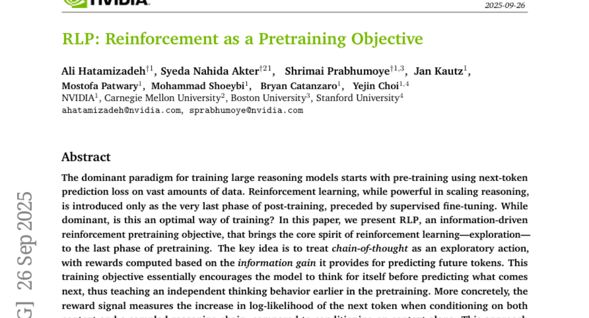 NVIDIAƳRLPAIѧϰоѧ˼ĸѵ